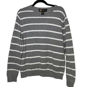 OLEG Cassini - MENS Cashmere and Cotton Blend Striped Sweater